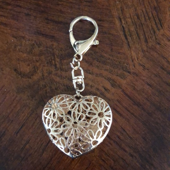 Floral Heart Handbag Rhinestone Keychain - Picture 3 of 6